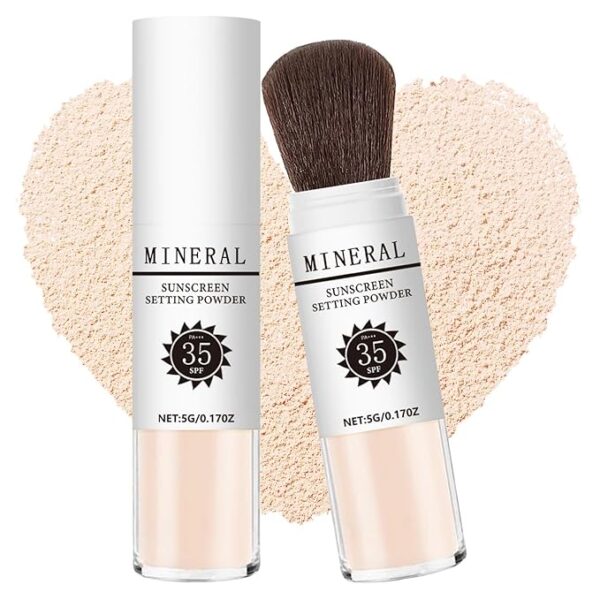 Limited time deal 10% off Sunscreen Setting Powder SPF 35, Mineral Brush Powder